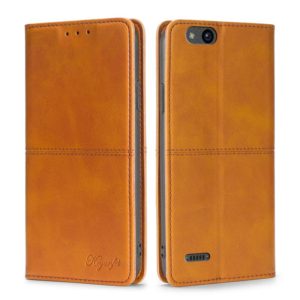 For ZTE Tempo X/Vantage/Z839/N9137 Cow Texture Magnetic Horizontal Flip Leather Phone Case(Light Brown) (OEM)