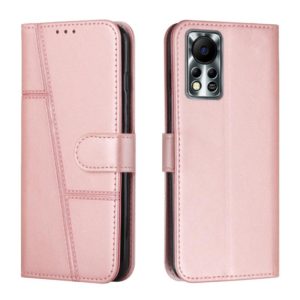 For Infinix Hot 11S NFC Stitching Calf Texture Buckle Leather Phone Case(Pink) (OEM)