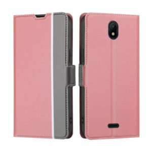 For Nokia C100 Twill Texture Side Button Leather Phone Case(Pink) (OEM)