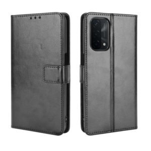 For OPPO A93 5G Retro Crazy Horse Texture Horizontal Flip Leather Case with Holder & Card Slots & Lanyard(Black) (OEM)