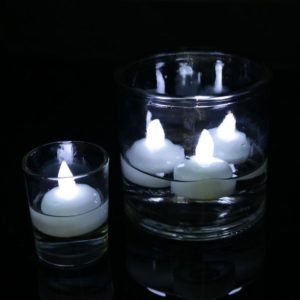 12 PCS Waterproof Candles SPA Shower Water Decorative Candle Lights LED Floating Candles(Cool White Light) (OEM)