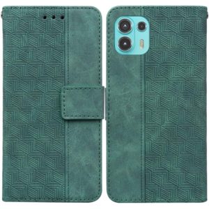 For Motorola Moto Edge 20 Lite/20 Fusion Geometric Embossed Leather Phone Case(Green) (OEM)