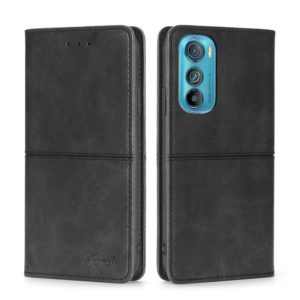 For Motorola Edge 30 Cow Texture Magnetic Horizontal Flip Leather Phone Case(Black) (OEM)