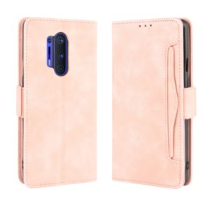 For OnePlus 8 Pro Wallet Style Skin Feel Calf Pattern Leather Case with Separate Card Slot(Pink) (OEM)
