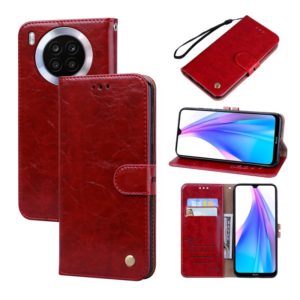 For Huawei nova 8i Oil Wax Texture Leather Phone Case(Red) (OEM)