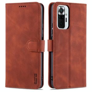 For Xiaomi Redmi Note 10 Pro Max AZNS Skin Feel Calf Texture Horizontal Flip Leather Case with Card Slots & Holder & Wallet(Brown) (AZNS) (OEM)