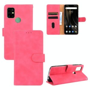 For UMIDIGI Power 3 Solid Color Skin Feel Magnetic Buckle Horizontal Flip Calf Texture PU Leather Case with Holder & Card Slots & Wallet(Rose Red) (OEM)