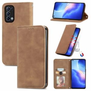 For OPPO Reno 5 5G /Find X3 Lite Retro Skin Feel Business Magnetic Horizontal Flip Leather Case With Holder & Card Slots & Wallet & Photo Frame(Brown) (OEM)