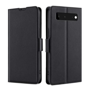 For Google Pixel 6 Ultra-thin Voltage Side Buckle PU + TPU Horizontal Flip Leather Case with Holder & Card Slot(Black) (OEM)