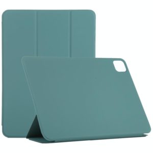 For iPad Pro 12.9 inch(2020) Horizontal Flip Ultra-thin Double-sided Clip Non-buckle Magnetic PU Leather Tablet Case With Three-folding Holder & Sleep / Wake-up Function(Green) (OEM)
