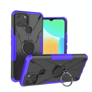 For Infinix Smart 6 Armor Bear Shockproof PC + TPU Phone Protective Case with Ring Holder(Purple) (OEM)