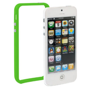 Για iPhone 5 & 5s Πλαστική θήκη πλαίσιου με κουμπιά (πράσινο) (OEM)