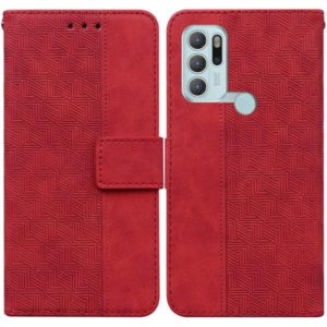 For Motorola Moto G60S Geometric Embossed Leather Phone Case(Red) (OEM)