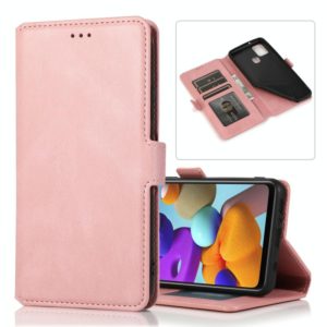 For Samsung Galaxy A21s Retro Magnetic Closing Clasp Horizontal Flip Leather Case with Holder & Card Slots & Photo Frame & Wallet(Rose Gold) (OEM)