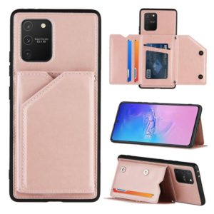 For Samsung Galaxy M80s & A91 Skin Feel PU + TPU + PC Back Cover Shockproof Case with Card Slots & Holder & Photo Frame(Rose Gold) (OEM)