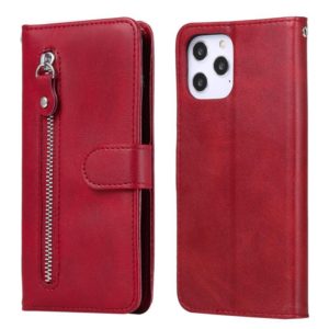 For iPhone 12 Pro Max Fashion Calf Texture Zipper Horizontal Flip Leather Case with Stand & Card Slots & Wallet Function(Red) (OEM)