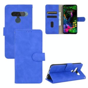 For LG G8s ThinQ Solid Color Skin Feel Magnetic Buckle Horizontal Flip Calf Texture PU Leather Case with Holder & Card Slots & Wallet(Blue) (OEM)