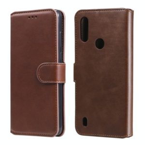 For Motorola Moto E6s Classic Calf Texture PU + TPU Horizontal Flip Leather Case, with Holder & Card Slots & Wallet(Brown) (OEM)