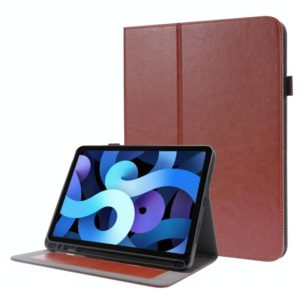For iPad Pro 12.9 inch (2020) Crazy Horse Texture Horizontal Flip Leather Tablet Case with 2-folding Holder & Card Slot(Brown) (OEM)