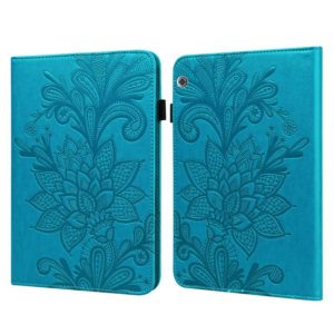 For Huawei MediaPad T5 Lace Flower Embossing Pattern Horizontal Flip Leather Case with Holder & Card Slots & Wallet & Photo Frame(Blue) (OEM)