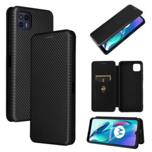 For Motorola Moto G50 5G Carbon Fiber Texture Horizontal Flip TPU + PC + PU Leather Case with Card Slot(Black) (OEM)