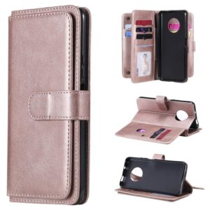 For Huawei Enjoy 20 Plus 5G Multifunctional Magnetic Copper Buckle Horizontal Flip Solid Color Leather Case with 10 Card Slots & Wallet & Holder & Photo Frame(Rose Gold) (OEM)