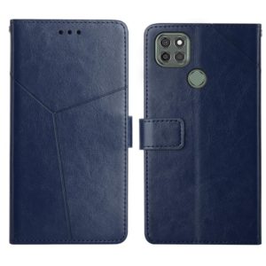 For Motorola Moto G9 Power Y Stitching Horizontal Flip Leather Phone Case with Holder & Card Slots & Wallet & Photo Frame(Blue) (OEM)