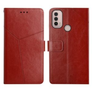 For Motorola Moto E40 Y Stitching Horizontal Flip Leather Phone Case(Brown) (OEM)
