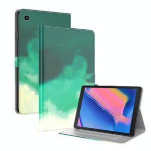 For Samsung Galaxy Tab A 8.0 2019 T290 / T295 / T297 Voltage Watercolor Pattern Skin Feel Magnetic Horizontal Flip PU Leather Case with Holder & Card Slots & Photo Frame(Cyan Green) (OEM)
