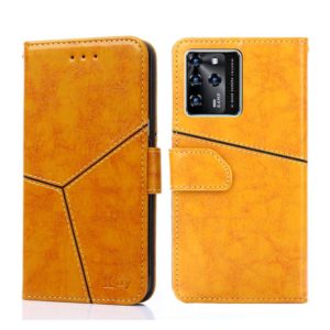 For ZTE Blabe V30 Geometric Stitching Horizontal Flip Leather Phone Case(Yellow) (OEM)