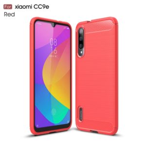 Brushed Texture Carbon Fiber TPU Case for Xiaomi Mi CC9e / Xiaomi A3(Red) (OEM)