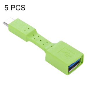 5 PCS USB-C / Type-C Male to USB 3.0 Female OTG Adapter (Green) (OEM)