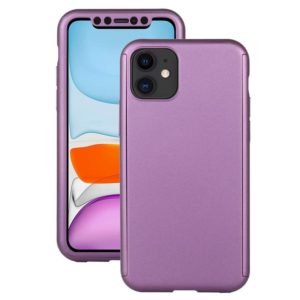 For iPhone 12 mini Shockproof PC Full Coverage Protective Case with Tempered Glass Film (Purple) (OEM)