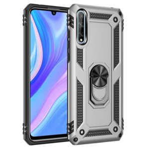 For Huawei Y8p Shockproof TPU + PC Protective Case with 360 Degree Rotating Holder(Silver) (OEM)