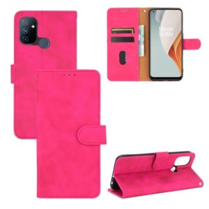 For OnePlus Nord N100 Solid Color Skin Feel Magnetic Buckle Horizontal Flip Calf Texture PU Leather Case with Holder & Card Slots & Wallet(Rose Red) (OEM)
