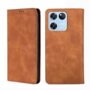 For OnePlus Ace Racing Skin Feel Magnetic Horizontal Flip Leather Phone Case(Light Brown) (OEM)