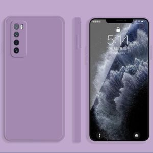 For Huawei nova 7 5G Solid Color Imitation Liquid Silicone Straight Edge Dropproof Full Coverage Protective Case(Purple) (OEM)