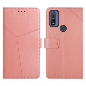 For Motorola Moto G Pure 2021 Y Stitching Horizontal Flip Leather Phone Case(Rose Gold) (OEM)