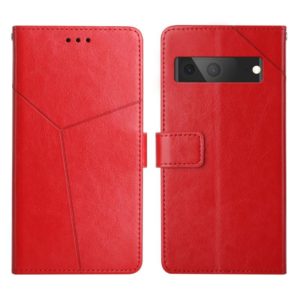 For Google Pixel 7 Y Stitching Horizontal Flip Leather Phone Case(Red) (OEM)