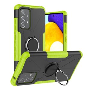 For Samsung Galaxy A52 5G / 4G Machine Armor Bear Shockproof PC + TPU Protective Case with Ring Holder(Green) (OEM)