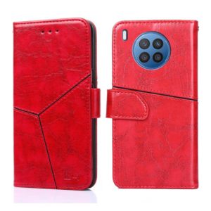 For Huawei nova 8i Geometric Stitching Horizontal Flip Leather Phone Case(Red) (OEM)