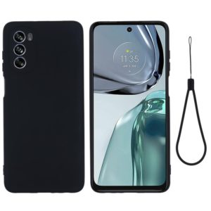 For Motorola Moto G62 5G Pure Color Liquid Silicone Shockproof Full Coverage Phone Case(Black) (OEM)