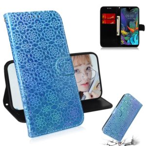 For LG K50 / Q60 Solid Color Colorful Magnetic Buckle Horizontal Flip PU Leather Case with Holder & Card Slots & Wallet & Lanyard(Blue) (OEM)