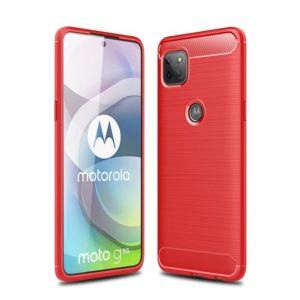 For Motorola Moto G 5G Brushed Texture Carbon Fiber TPU Case(Red) (OEM)