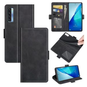 For TCL 20S / 20 5G / 20L Dual-side Magnetic Buckle Horizontal Flip Leather Case with Holder & Card Slots & Wallet(Black) (OEM)