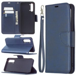 For OPPO Find X2 Lite Retro Lambskin Texture Pure Color Horizontal Flip PU Leather Case with Holder & Card Slots & Wallet & Lanyard(Blue) (OEM)