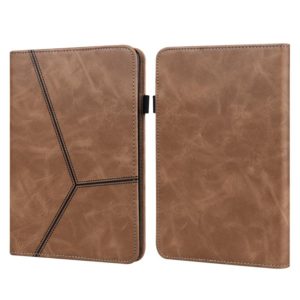 For Amazon Paperwhite 5 2021 Solid Color Embossed Striped Leather Case(Brown) (OEM)