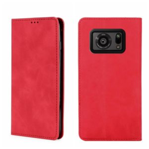 For Sharp Aquos R6 Skin Feel Magnetic Horizontal Flip Leather Phone Case(Red) (OEM)