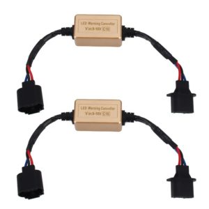 2 PCS H13 LED Headlight Canbus Error Free Computer Warning Canceller Resistor Decoders Anti-Flicker Capacitor Harness (OEM)
