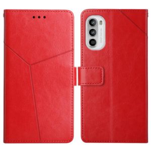 For Motorola Moto G52 Y Stitching Horizontal Flip Leather Phone Case(Red) (OEM)